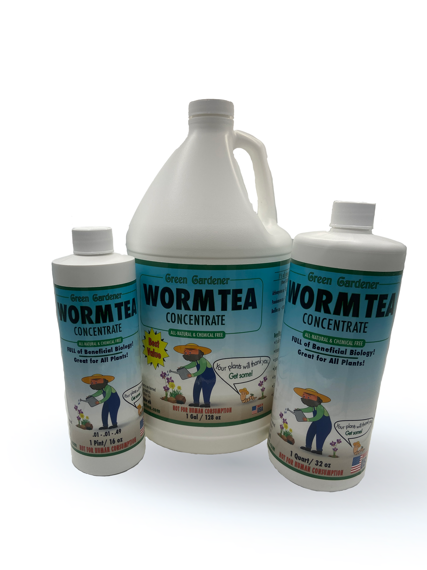 Green Gardener Worm Tea Concentrate All-Purpose Natural Probiotic - 1 Gallon Jug of Concentrate Makes +85 Gallons Probiotic Plant Food