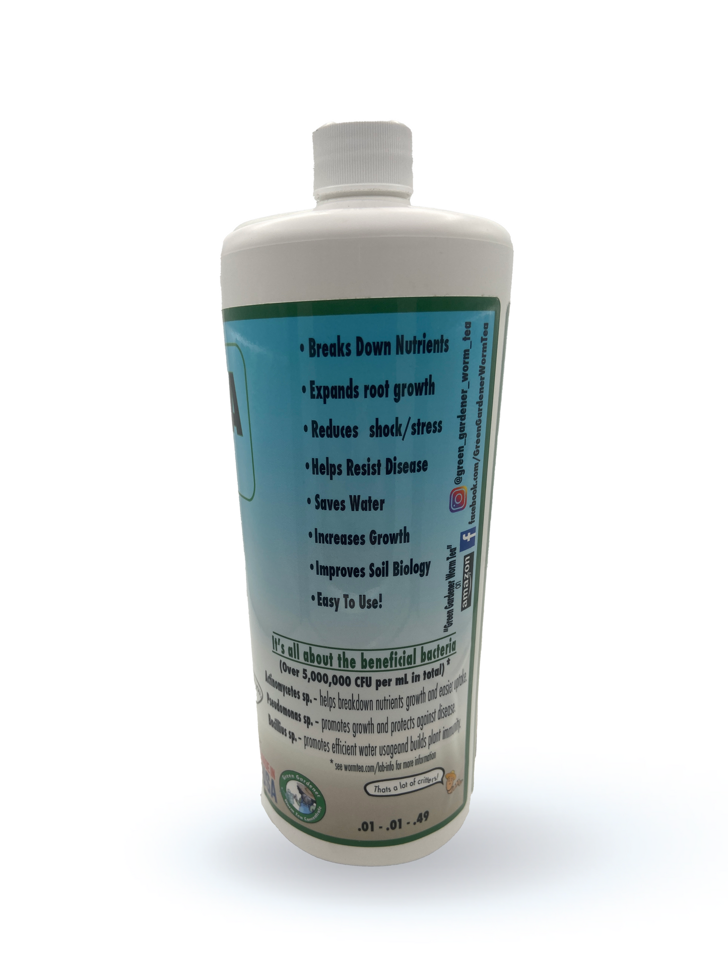 Worm Tea All-Purpose Natural Liquid Probiotic - 1 Quart Bottle of Concentrate Makes +20 Gallons Probiotic Plant Food