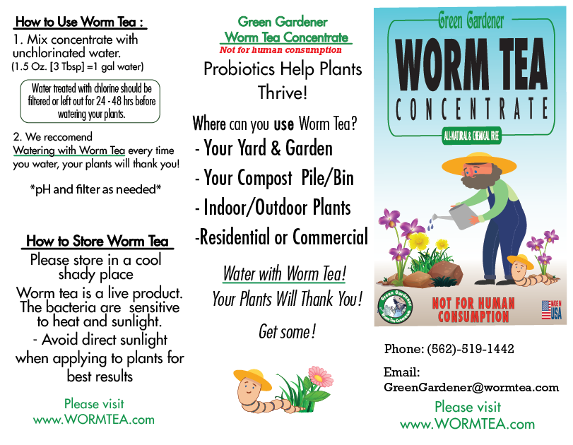 Worm Tea All-Purpose Natural Liquid Probiotic - 1 Quart Bottle of Concentrate Makes +20 Gallons Probiotic Plant Food